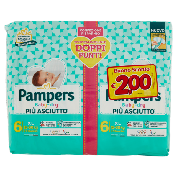 Pampers Baby-dry XL 17 + 17 pz