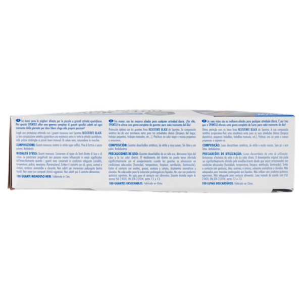 Spontex Guanti Usa&Getta Resistente Black x100 Taglia M/L