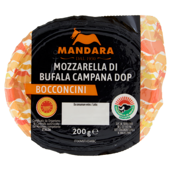 Mandara Mozzarella di Bufala Campana DOP Bocconcini 5 x 40 g