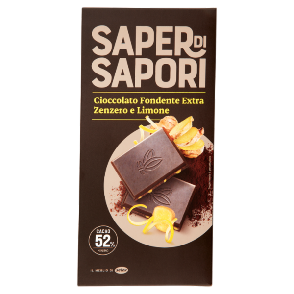 Selex Saper di Sapori Cioccolato Fondente Extra Zenzero e Limone 100 g
