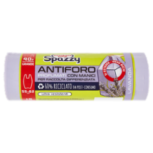 Domopak Spazzy Antiforo Profumati Con Manici 40 Lt Pattumiera Grande 55x62 Cm Lavanda 15 Pz