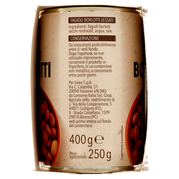 Selex Fagioli Borlotti Lessati 3x400 g