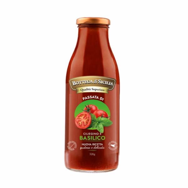 Bottega Di Sicilia Passata Con Pomodorino Ciliegino E Basilico Gr.520