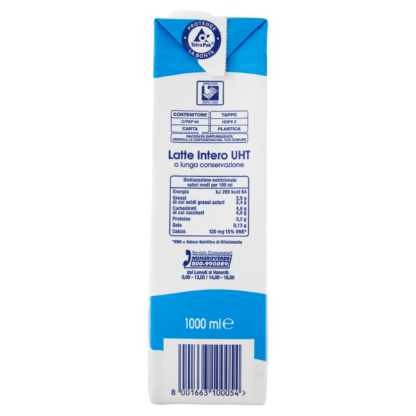 Centrale del Latte di Roma Latte UHT a Lunga Conservazione Intero 1000 ml
