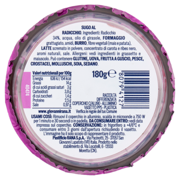 Giovanni Rana Radicchio Sugo Fresco 180 g
