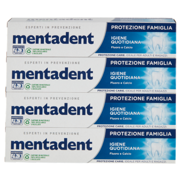 Mentadent Protezione Famiglia Igiene Quotidiana 4 x 75 ml