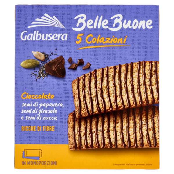 Galbusera BelleBuone 5 Colazioni Cioccolato semi di papavero, semi di girasole e semi di zucca 5x40g
