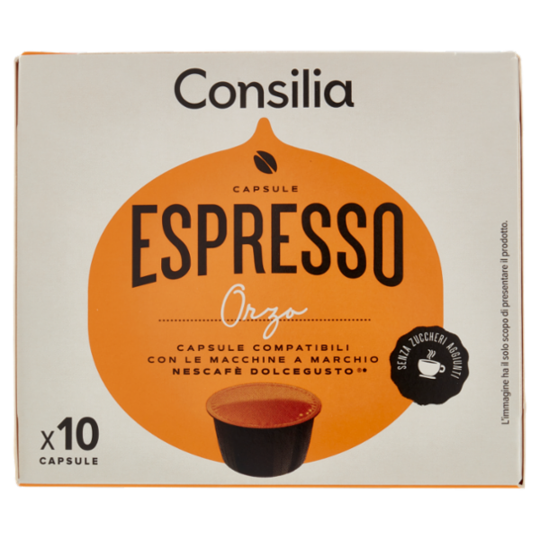 Consilia Orzo Espresso in Capsule Compatibili Dolce Gusto 10 pezzi