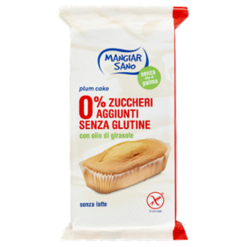 Mangiar Sano Plum Cake 0% Zuccheri Aggiunti Senza Glutine 4 x 45 g
