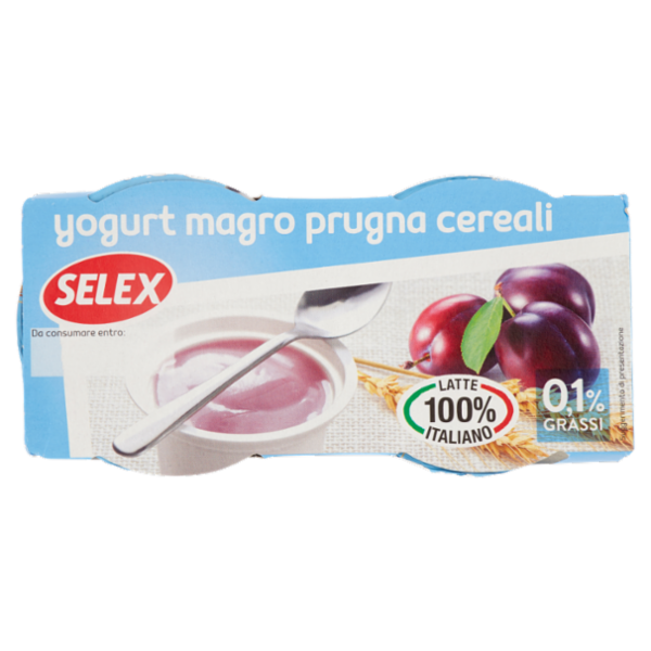Selex Yogurt Magro Prugne e Cereali 2x125 g