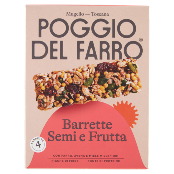 Poggio del Farro Barrette Semi e Frutta 4 x 25 g
