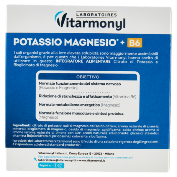 Laboratoires Vitarmonyl Potassio Magnesio* + B6 20 Bustine 64 g