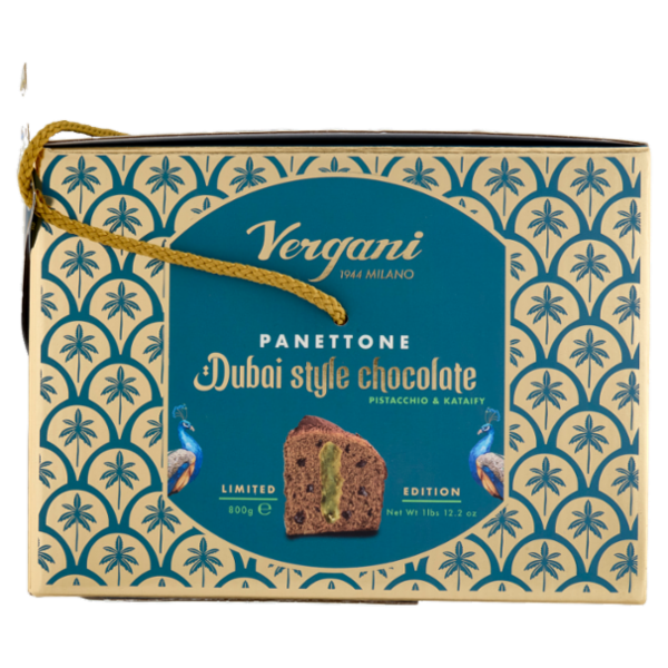 Vergani Panettone Dubai style chocolate Pistacchio e Kataify 800 g