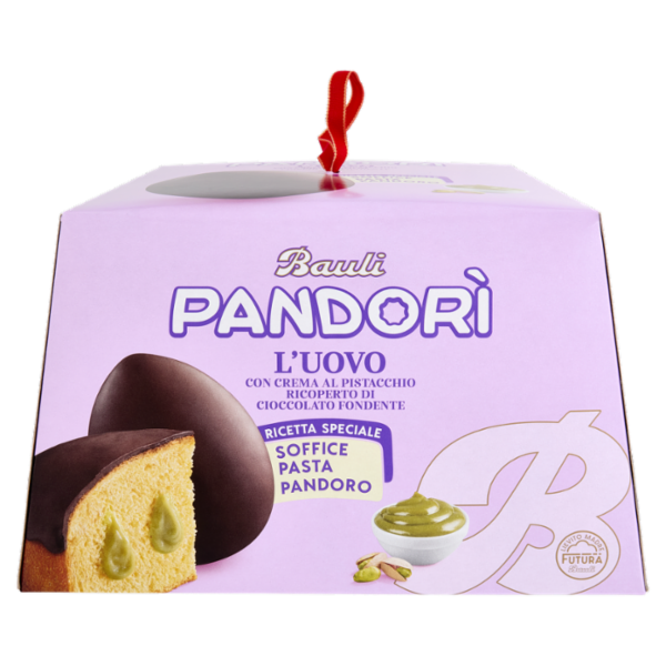 Bauli Pandorì l'Uovo con Crema al Pistacchio Ricoperto di Cioccolato Fondente 620 g