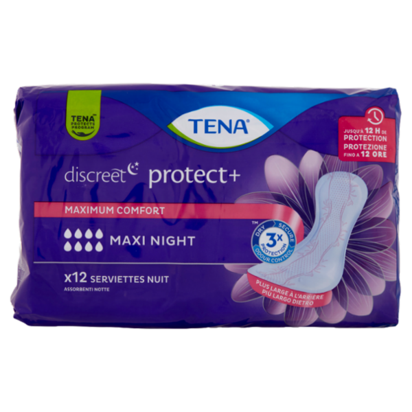 Tena discreet protect+ Maxi Night Assorbenti 12 pz