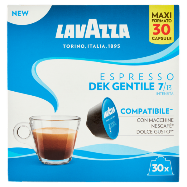 Lavazza Espresso Dek Gentile Compatibile con Macchine Nescafé Dolce Gusto* 30 x 8 g