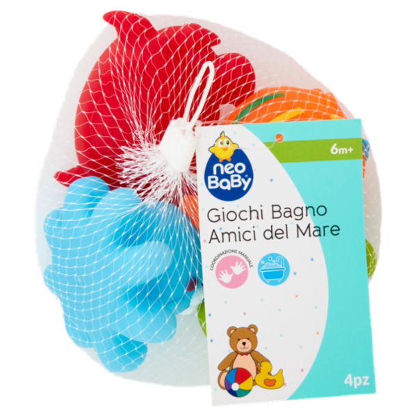 neo Baby Giochi Bagno Amici del Mare 6m+ 4 pz