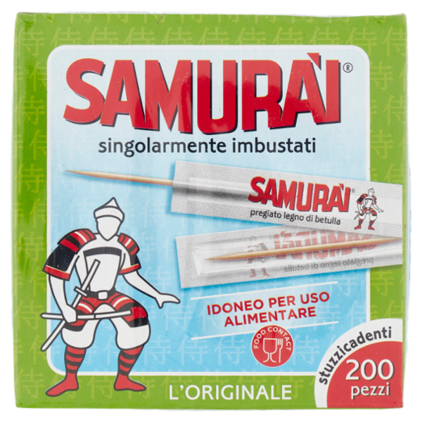 Samurài l'Originale stuzzicadenti singolarmente imbustati 200 pz