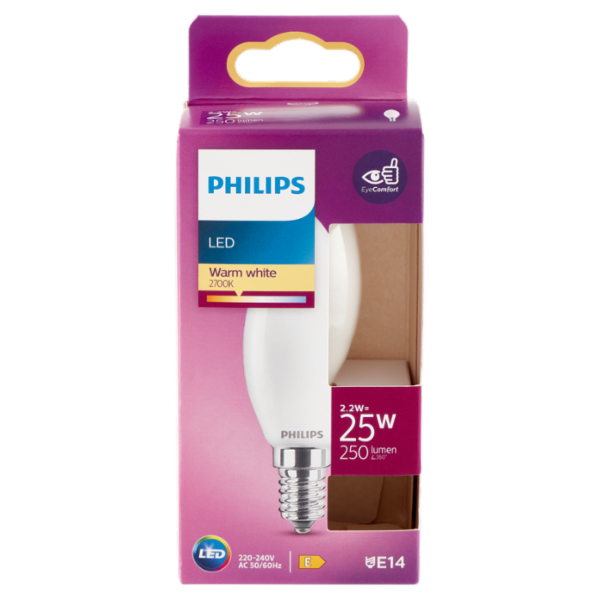 Philips Led candela vetro 25W E14 2700K