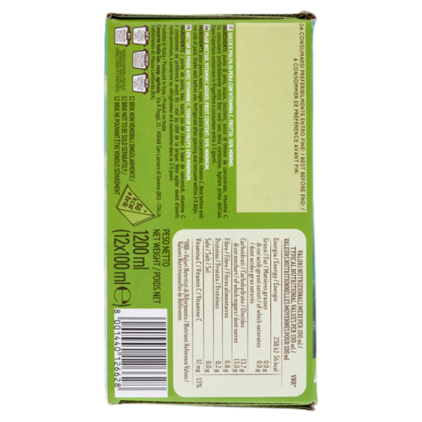 Valfrutta i Triangolini Pera Italiana succo e polpa Brik 12 x 100 ml