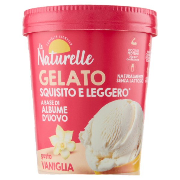 le Naturelle Gelato Squisito e Leggero* a Base di Albume d'Uovo gusto Vaniglia 250 g