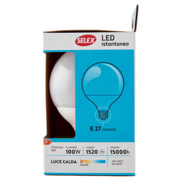 Selex Lampadina Led Sfera E27 15W Luce Calda