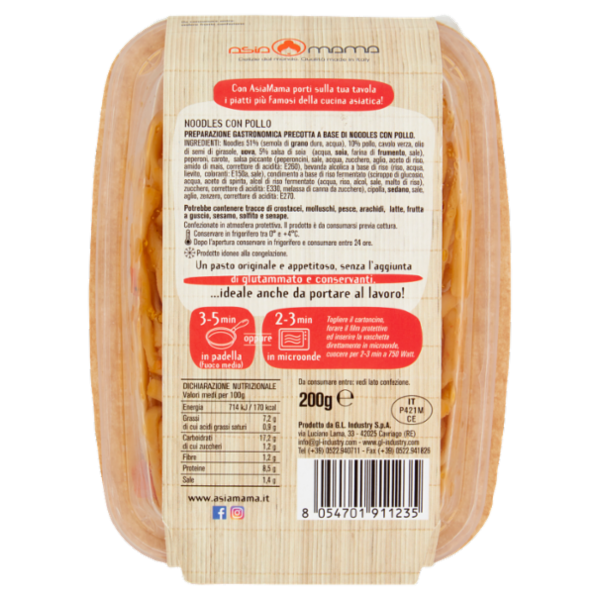 asia mama Noodles con Pollo 200 g