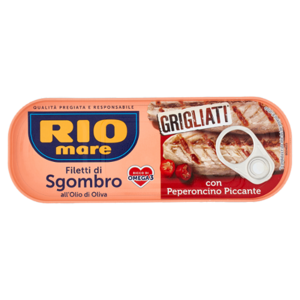 Rio mare Filetti di Sgombro all'Olio di Oliva con Peperoncino Piccante Grigliati* 120 g