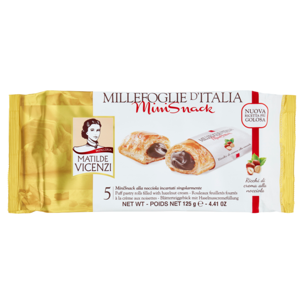 Pasticceria Matilde Vicenzi Millefoglie d'Italia MiniSnack nocciola 5 x 25 g