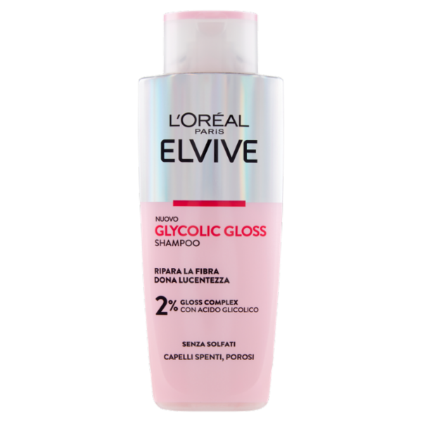 L'Oréal Paris Elvive Glycolic Gloss Shampoo con Acido Glicolico Per Capelli Spenti e Porosi 200 ml