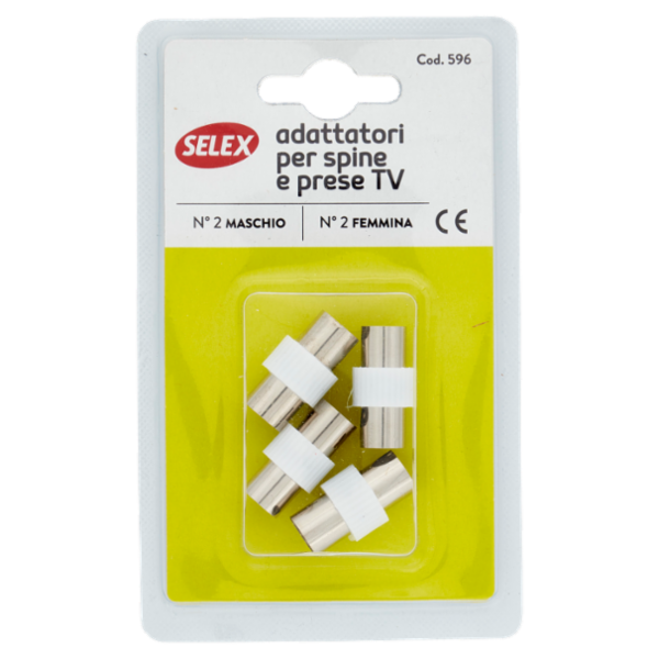 Selex Adattatore Spine Tv + Adattatore Prese Tv Diametro 9,5 mm Argento