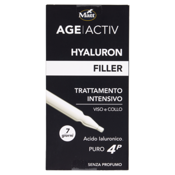 Matt Age Activ Hyaluron Filler Trattamento Intensivo Viso e Collo Acido Ialuronico Puro 4P 7 x 2 ml