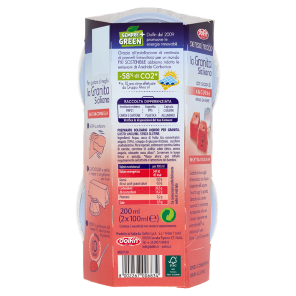 dolfin sensofreddo la Granita Siciliana con succo di Anguria 2 x 100 ml
