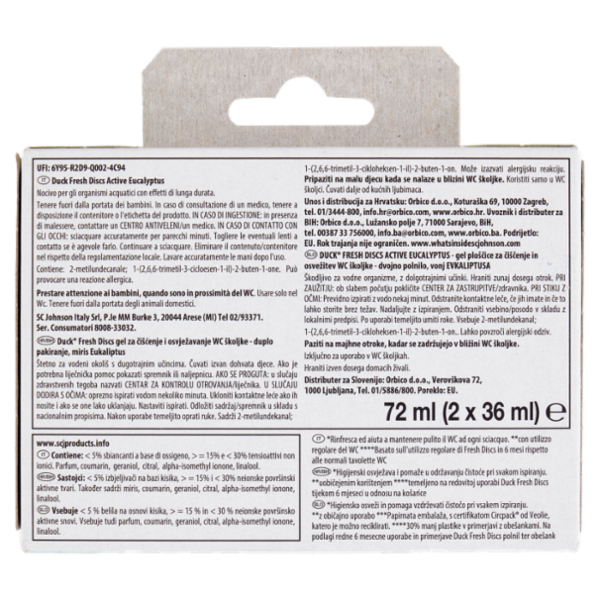 Duck Fresh Discs - Doppia Ricarica, Fragranza Eucalipto 2 x 36ml