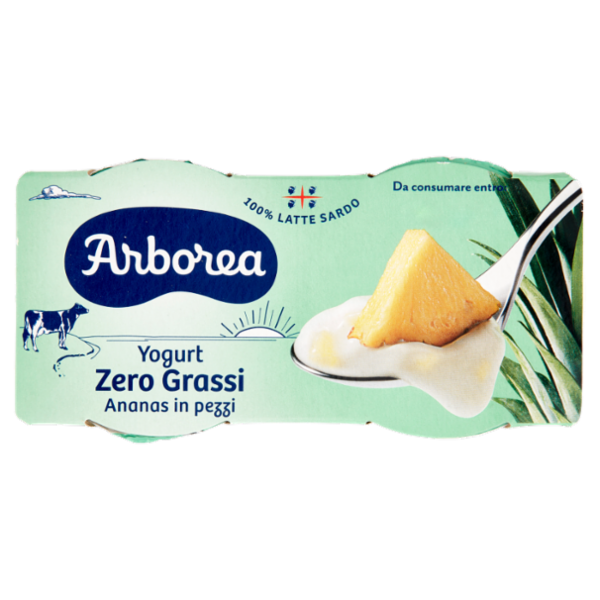 Arborea Yogurt Zero Grassi Ananas in pezzi 2 x 125 g