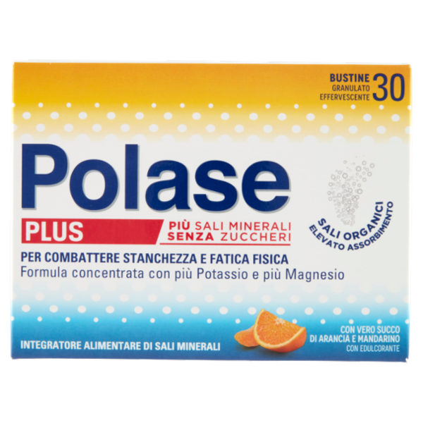 Polase Plus Integratore Alimentare Magnesio Potassio Sali Minerali Arancia Mandarino 30 bustine 201g