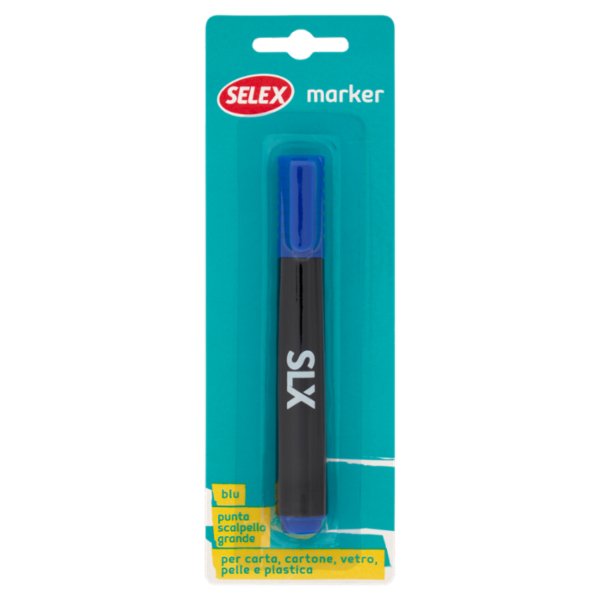 Selex Marker con Punta a Scalpello Blu