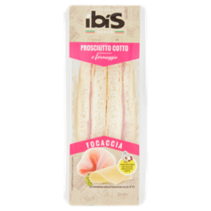 Ibis Snack Focaccia Prosciutto Cotto e Formaggio 150 g