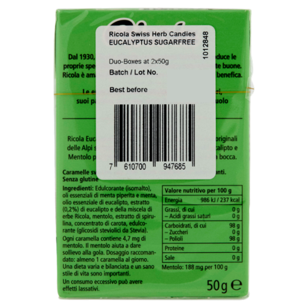 Ricola Eucaliptolo 2 x 50 g