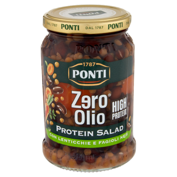 Ponti Zero Olio Protein Salad con Lenticchie e Fagioli Neri 300 g