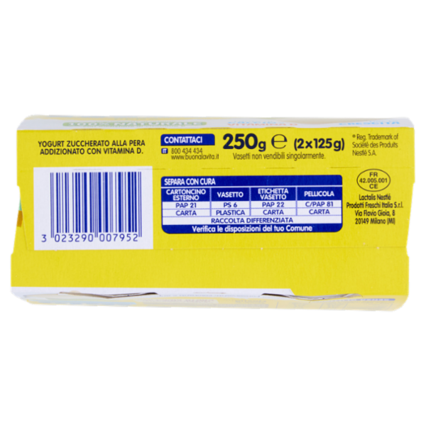 NESTLÉ MIO Yogurt Cremoso Senza Pezzi Pera 2x125g