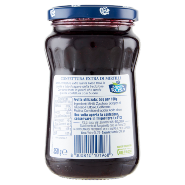 Santa Rosa Confettura Mirtilli selvatici 350 g