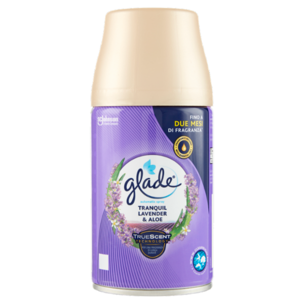 Glade Automatic Spray Ricarica, Profumatore per Ambienti, Fragranza Tranquil Lavender & Aloe 269ml