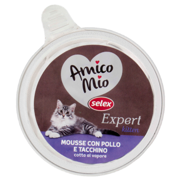 Selex Amico Mio Expert Mousse per Gatto Kitten con Pollo e Tacchino 85 g