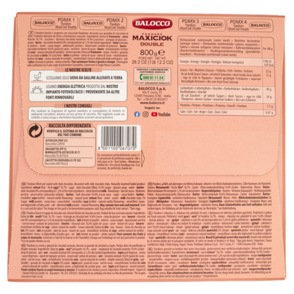 Balocco Pandoro Maxiciok Double 800 g