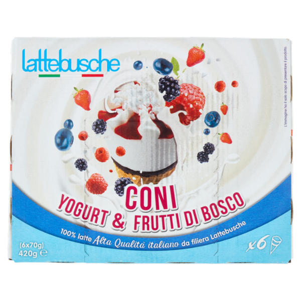 lattebusche Coni Yogurt & Frutti di Bosco 6 x 70 g