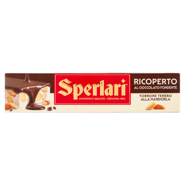 Sperlari Ricoperto al Cioccolato Fondente Torrone Tenero alla Mandorla 200 g