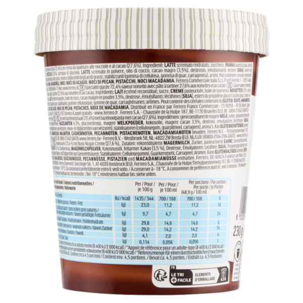 nutella gelato 230 g