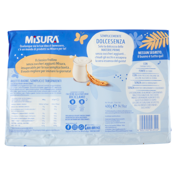 Misura Dolcesenza Biscotti allo Yogurt 400 g