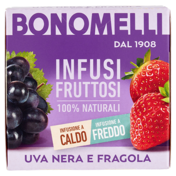 Bonomelli Infusi Fruttosi 100% Naturali Uva Nera e Fragola 12 Filtri 24 g